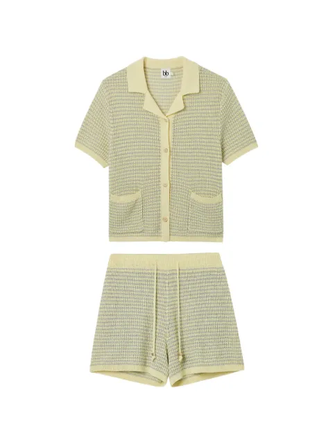 b+ab textured-knit shirt and shorts set Yellow 6S318AS