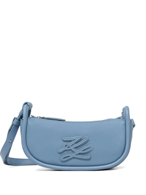 Karl Lagerfeld logo-patch leather crossbody bag Blue B2W302352HL
