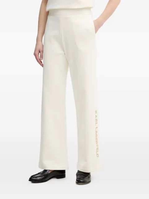 Karl Lagerfeld logo-embroidered wide-leg trousers Neutrals B2W10036B09