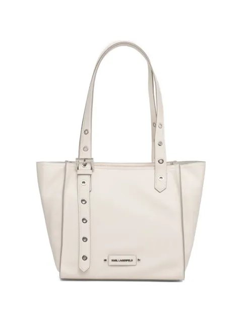 Karl Lagerfeld eyelet-embellished buckle-strap tote bag Neutrals B2W30085110