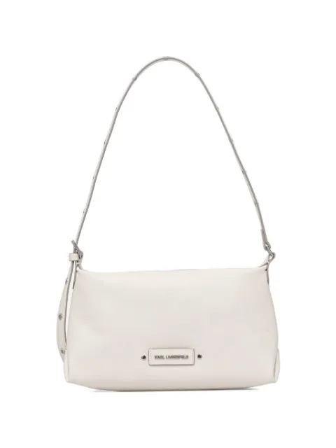 Karl Lagerfeld eyelet-embellished logo-plaque shoulder bag Neutrals B2W13006110