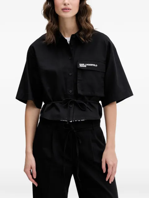 Karl Lagerfeld Jeans logo drawstring shirt Black B2W11021999