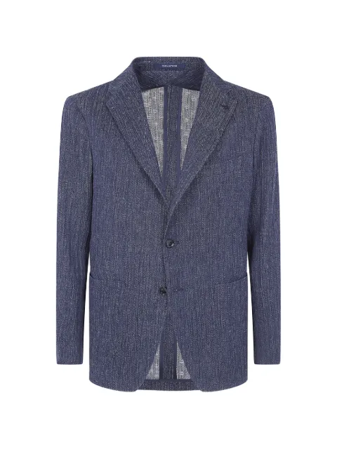 Tagliatore textured-finish single-breasted blazer Blue 1SMC22KPEF50039