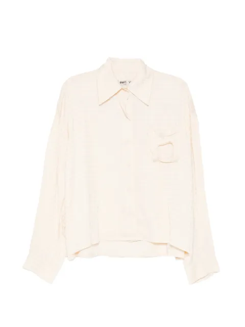 Open YY checked bead-pockets shirt Neutrals YY262ST002