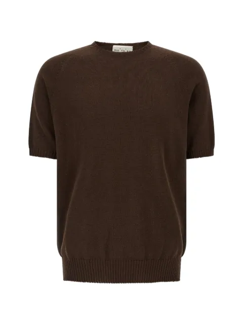 Ma'ry'ya ribbed short-sleeve T-shirt Brown YSK026B10