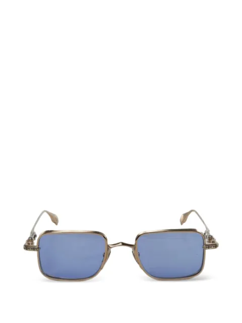 Chrome Hearts engraved square-frame sunglasses Gold E48GPSSS21142