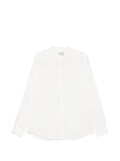 MC2 Saint Barth Naxos mandarin-collar long-sleeved shirt White NAX0001