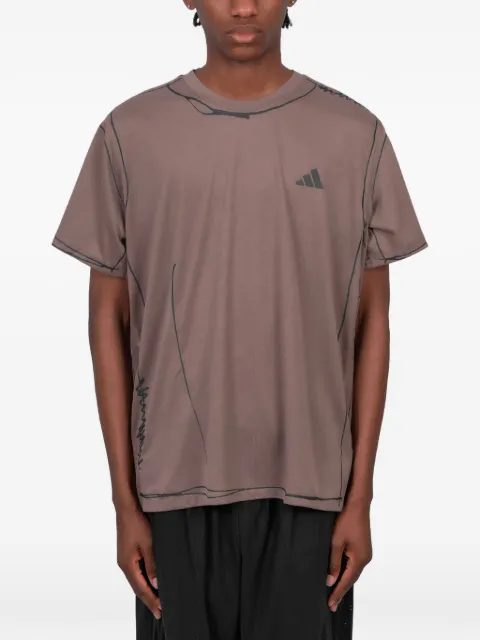 adidas logo-print T-shirt Brown KD1630