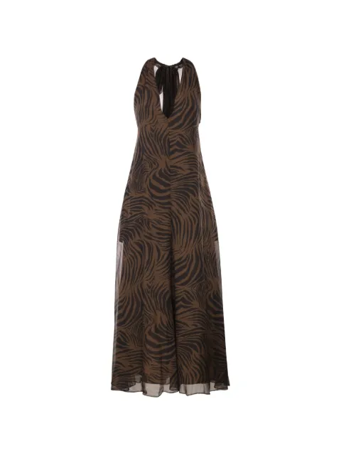 Max Mara zebra-print maxi dress Brown 2616221092600