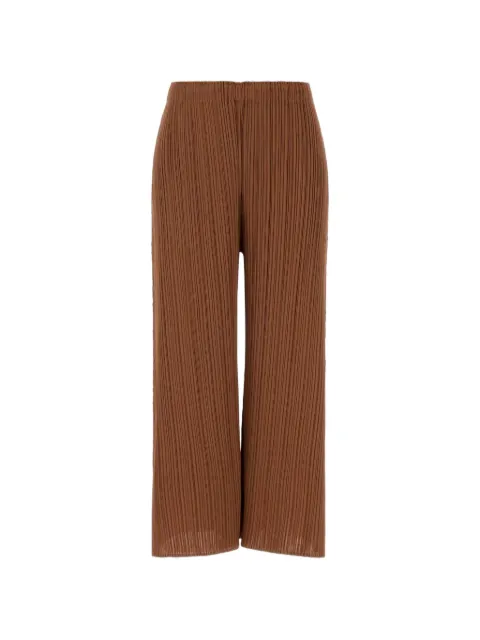 Pleats Please Issey Miyake Monthly Colors: March pleated palazzo pants Brown PP66JF134