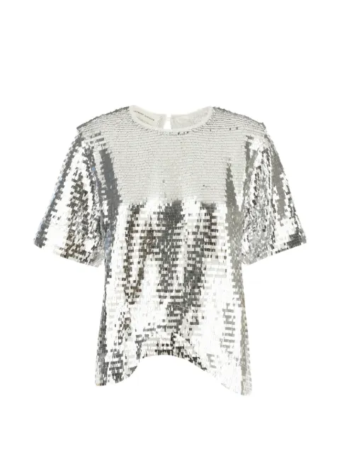 Niccolò Pasqualetti sequin-embellished asymmetric top Silver NP09T056