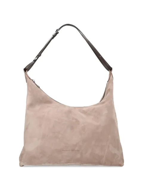 Brunello Cucinelli zip leather shoulder bag Neutrals MBDLD2799C8849