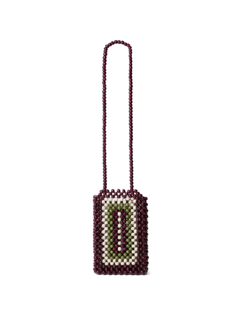 LEMAIRE taxi small bag in acrylic glass beads Red BG0219PL0033