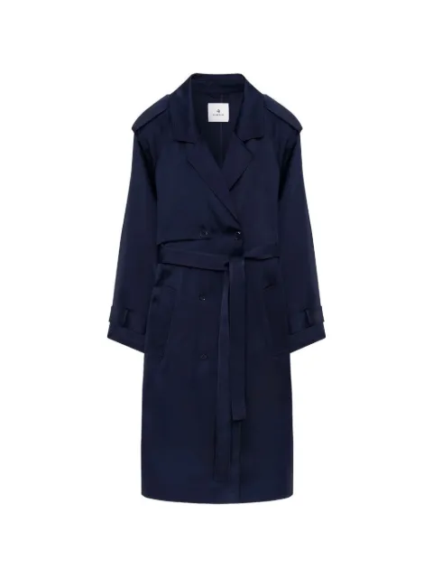 ANINE BING Ricki maxi trench coat Blue A0111779