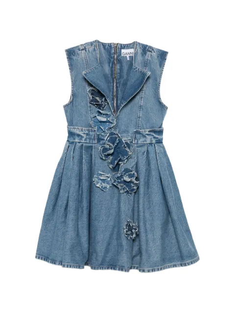 GANNI dress in rigid denim Blue A1030455