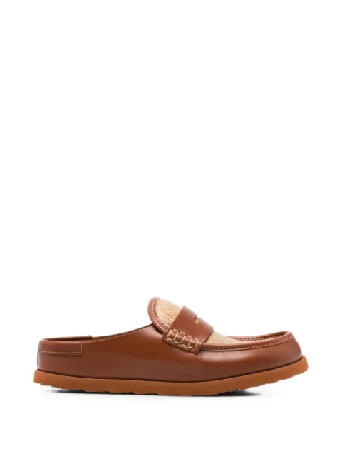Birkenstock Naples raffia-panel mules Brown 1032427