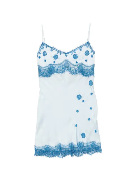 Asta Resort beaded lace-trim mini dress Blue PF261054W10381004