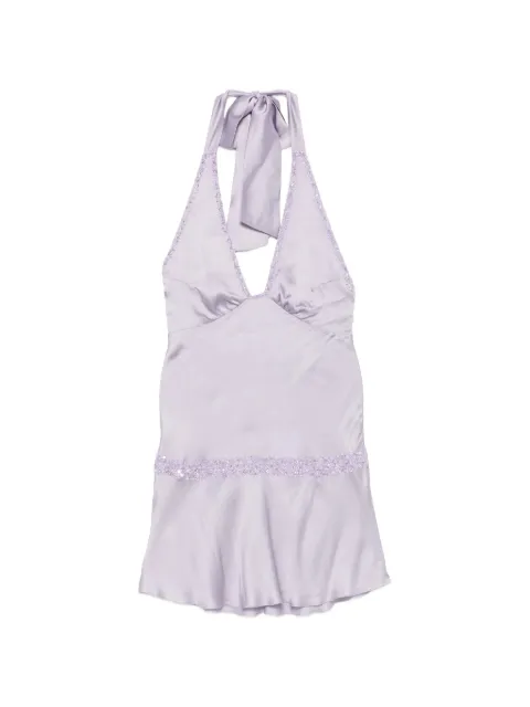 Asta Resort Celine bead-embellished mini dress Purple PF261056W1038602