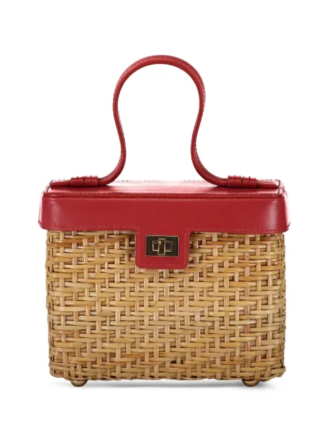 Poolside The Box woven top-handle tote bag Neutrals PSBOXL015TOMATO