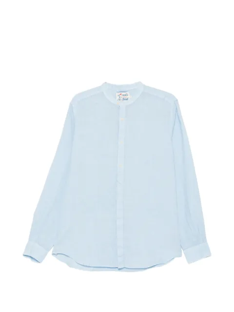 MC2 Saint Barth Naxos mandarin-collar long-sleeve shirt Blue NAX0001