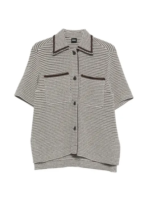 BOSS textured short-sleeve shirt Neutrals 50558322