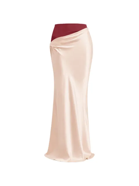 Patrizia Pepe draped satin maxi skirt Neutrals 2G1069A740B884