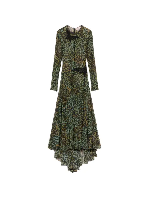 Blumarine lace leopard-print dress Green P644A406A