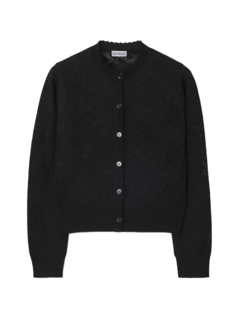 Burberry check wool silk cardigan Black 8122353