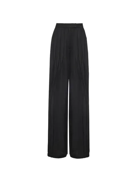 NISSA mid-rise pleated trousers Black RP1362BLACK