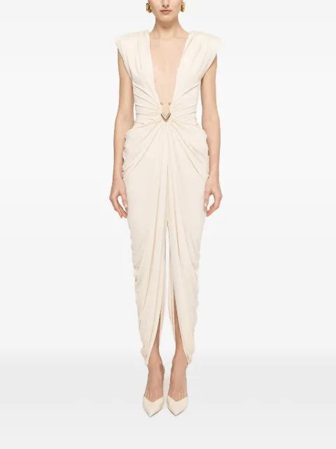 NISSA ruched jumpsuit White RSALO16657CREAM
