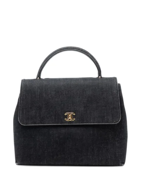 CHANEL Pre-Owned 1997-1999 CC Denim Kelly Top Handle Bag handbag Black P0XIY1IHLCJB5LBF