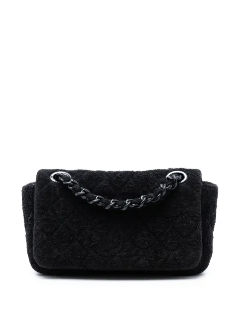 CHANEL Pre-Owned 2014-2015 CC Quilted Terry Cloth Flap shoulder bag Black B7W9XQLGR30UNIGJ