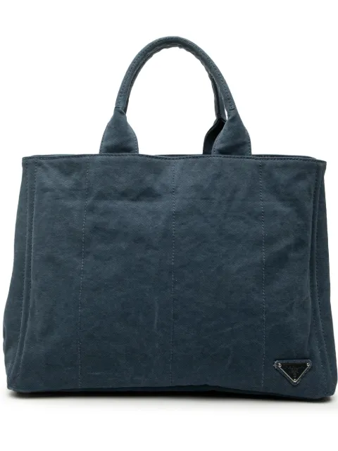 Prada Pre-Owned 2013-2026 Denim tote bag Blue PINI4I1NQAM4XJN8