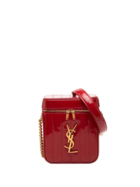 Saint Laurent Pre-Owned 2019 Matelasse Patent Monogram Vicky Vanity Bag crossbody bag Red KR64KR8EZX448FPV