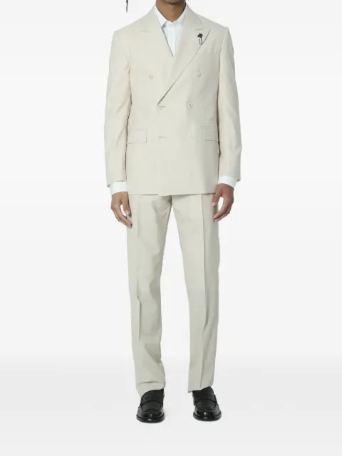 Lardini double-breasted pin suit Neutrals PA5931EPAIF66412
