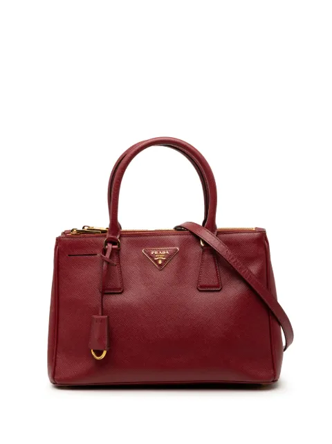 Prada Pre-Owned 2000-2026 Small Saffiano Lux Galleria Double Zip satchel Red 1ATJV3RRUD437K0G
