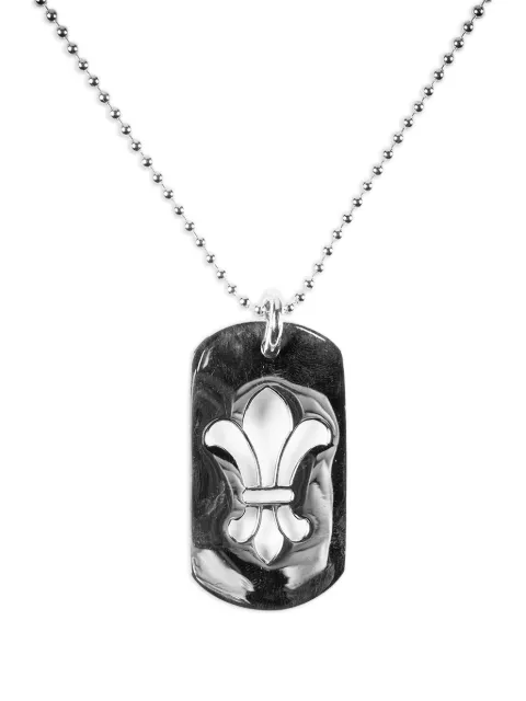 Chrome Hearts Fleur dog-tag necklace Silver CHRM0962