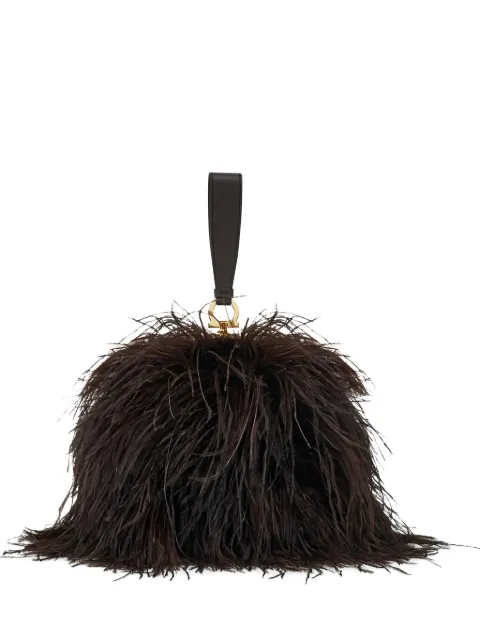 Ferragamo double Gancini mini clutch Brown 796620