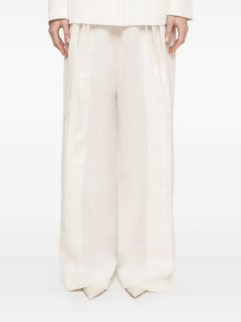 NISSA mid-rise linen trousers White RP1362WHITE