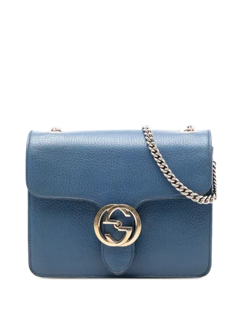 Gucci Pre-Owned 2016-2026 Small Dollar Calfskin Interlocking G crossbody bag Blue L88NC4HDB64XB7Z5