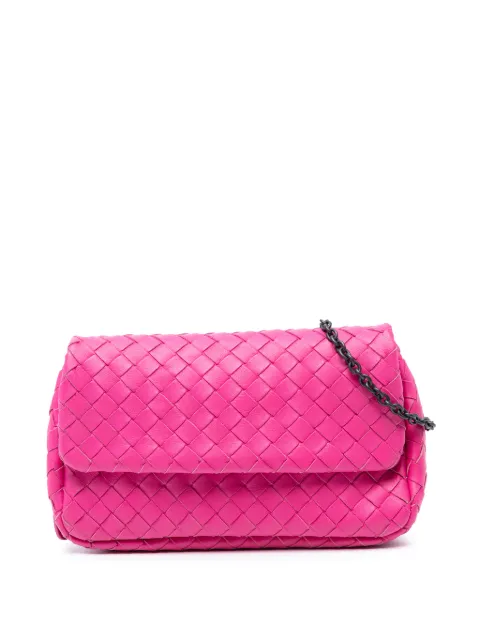 Bottega Veneta Pre-Owned 2012-2025 Mini Nappa Intrecciato Expandable Chain Flap crossbody bag Pink HEHPVDEY8IWVY2C5