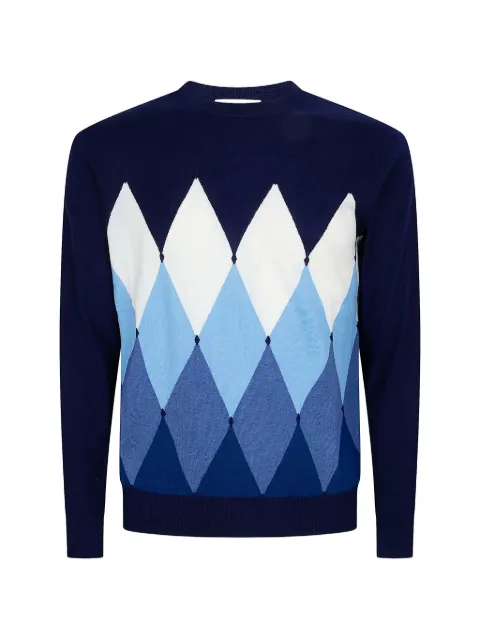 Ballantyne argyle crew-neck sweater Blue B2P00014CA893535