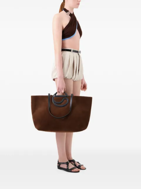 Coperni C Cabas logo-handle tote bag Brown COPBA139F6049