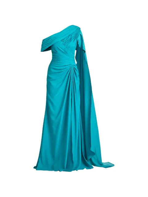 Tadashi Shoji draped one-shoulder maxi dress Blue BVU22813L