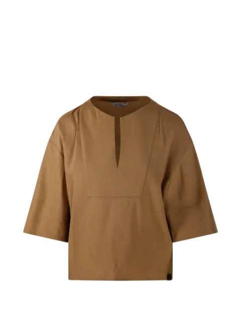 Max Mara V-neck short-sleeved top Neutrals 2611191019600