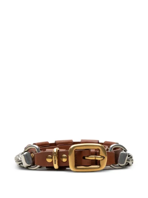 Miu Miu buckle-detail chain-link necklace Brown 5IC323F05HS