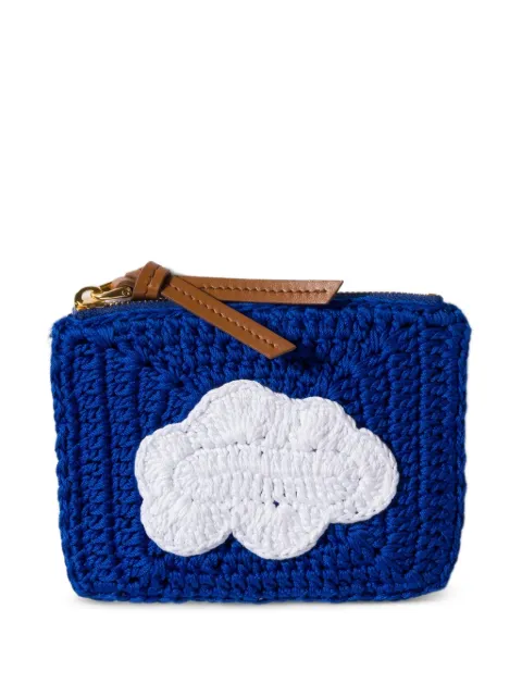 Miu Miu crochet zipper pouch Blue 5MB0712I0H