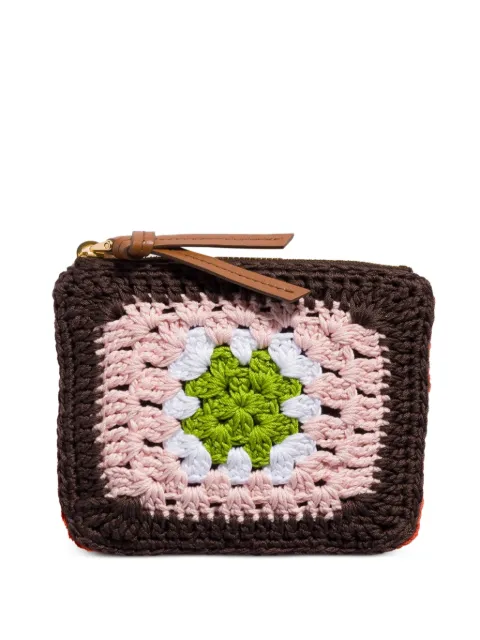 Miu Miu crochet zipper pouch Brown 5MB0702I0H