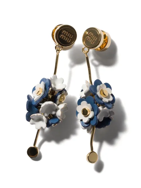 Miu Miu metal and leather earrings Gold 5IO3942IHE