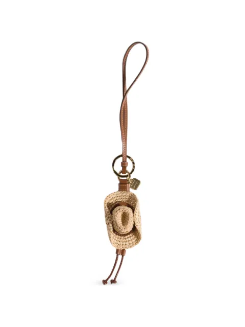 Miu Miu raffia and leather key ring trick Neutrals 5TT2992G7E